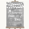 Grey Watercolour Lights Drink Champagne Dance Stars Personalised Wedding Sign