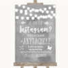 Grey Watercolour Lights Instagram Photo Sharing Personalised Wedding Sign