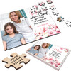 Birthday Gift For Mum Pink Floral Photo Custom Personalised Wooden Jigsaw Puzzle