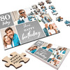 Grey Photo Collage 80th Birthday Gift Him Her Personalised Wooden Jigsaw Puzzle
