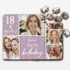 Pink Photo Collage 18th Birthday Gift For Her Personalised Wooden Jigsaw Puzzle