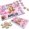 Any Initial Blonde Hair Gift For Girls Kids Personalised Wooden Jigsaw Puzzle