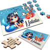 Black Hair Mermaids Sealife Gift For Girls Personalised Wooden Jigsaw Puzzle