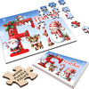 Christmas Gift Kids Santa Alphabet Letter F Personalised Wood Jigsaw Puzzle
