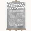 Grey Watercolour Lights Romantic Vows Personalised Wedding Sign