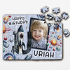 Kids Birthday Gift Boy Space Letter U Photo Personalised Wooden Jigsaw Puzzle