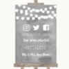 Grey Watercolour Lights Social Media Hashtag Photos Personalised Wedding Sign