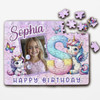 Kids Birthday Gift Girl Unicorn Letter S Photo Personalised Wooden Jigsaw Puzzle