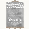 Grey Watercolour Lights Take Some Confetti Personalised Wedding Sign