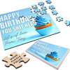 Funny Rude Birthday Gift Blue Cupcake You Shit Head Custom Wood Jigsaw Puzzle