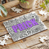 Mandala Prick Jigsaw Purple Rude Funny Gift Personalised Wooden Jigsaw Puzzle