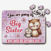 For Big Sister Pregnancy Announcement Gift Owls Personalised Wood Jigsaw Puzzle