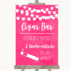 Hot Fuchsia Pink Watercolour Lights Cigar Bar Personalised Wedding Sign