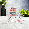 12 Year 12th Wedding Anniversary Gift For Best Wife Keepsake Side Heart Plaque