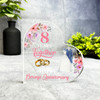 Bronze Wedding Anniversary Gift 8 Years Keepsake Side Heart Plaque