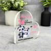 14th Wedding Anniversary Gift 14 Years Of Love Panda Keepsake Side Heart Plaque