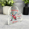 Romantic Gift Floral Initial X Keepsake Side Heart Ornament Plaque