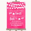 Hot Fuchsia Pink Watercolour Lights Photo Prop Guestbook Wedding Sign