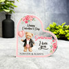 Valentine's Day Gift For Girlfriend Pink Floral Teddy Keepsake Side Heart Plaque