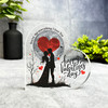 Valentine's Day Gift Moon Silhouette Keepsake Side Heart Ornament Plaque