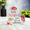 Wood 5th Wedding Anniversary Gift For Wife Keepsake Side Heart Ornament Plaque