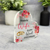 Wool 7th Wedding Anniversary Gift For Wife Keepsake Side Heart Ornament Plaque