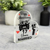 17th Anniversary Gift Wedding Car 17 Years Married Keepsake Side Heart Plaque