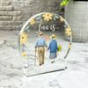 Romantic Gift Elderly Couple Yellow Floral Keepsake Snow Globe Ornament Plaque
