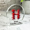 Valentine's Day Gift For Initial H Red Roses Keepsake Snow Globe Ornament Plaque