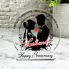 Wedding Anniversary Gift For Husband Silhouette Keepsake Snow Globe Plaque