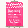 Hot Fuchsia Pink Watercolour Lights This Way Arrow Right Wedding Sign Hot Fuchsia Pink Watercolour Lights This Way Arrow Right Wedding Sign