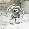 1st Wedding Anniversary Gift Romantic Floral Car Keepsake Snow Globe Plaque