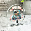11th Wedding Anniversary Gift Romantic Floral Car Keepsake Snow Globe Plaque
