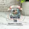 70th Wedding Anniversary Gift Romantic Floral Car Keepsake Snow Globe Plaque