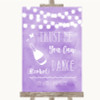 Lilac Watercolour Lights Alcohol Says You Can Dance Personalised Wedding Sign