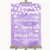 Lilac Watercolour Lights All Family No Seating Plan Personalised Wedding Sign