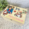 Santa Wooden Personalised Photo Children's Christmas Hamper Gift Box For Son
