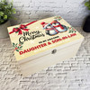 Daughter and Son-In-Law Penguin Wooden Personalised Christmas Hamper Gift Box Daughter and Son-In-Law Penguin Wooden Personalised Christmas Hamper Gift Box