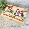 Son and Daughter-In-Law Penguin Wooden Personalised Christmas Hamper Gift Box