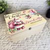 To Grandmother Pink Santa Wooden Personalised Christmas Hamper Gift Box
