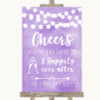Lilac Watercolour Lights Cheers To Love Personalised Wedding Sign