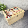 Santa Wooden Personalised Photo Christmas Hamper Gift Box For Aunty