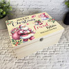 To Friend Pink Santa Wooden Personalised Christmas Hamper Gift Box