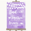 Lilac Watercolour Lights Dad Walk Down The Aisle Personalised Wedding Sign