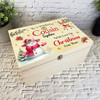 Snowmen Wooden Personalised Christmas Hamper Gift Box For Cousin