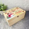 Snowmen Wooden Personalised Christmas Hamper Gift Box For Cousin