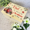 For Dad Red Truck Wooden Personalised Christmas Hamper Gift Box