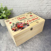 For Son Red Truck Wooden Personalised Christmas Hamper Gift Box