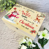 Snowmen Wooden Personalised Christmas Hamper Gift Box For Wife
