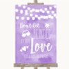 Lilac Watercolour Lights Don't Be Blinded Sunglasses Personalised Wedding Sign